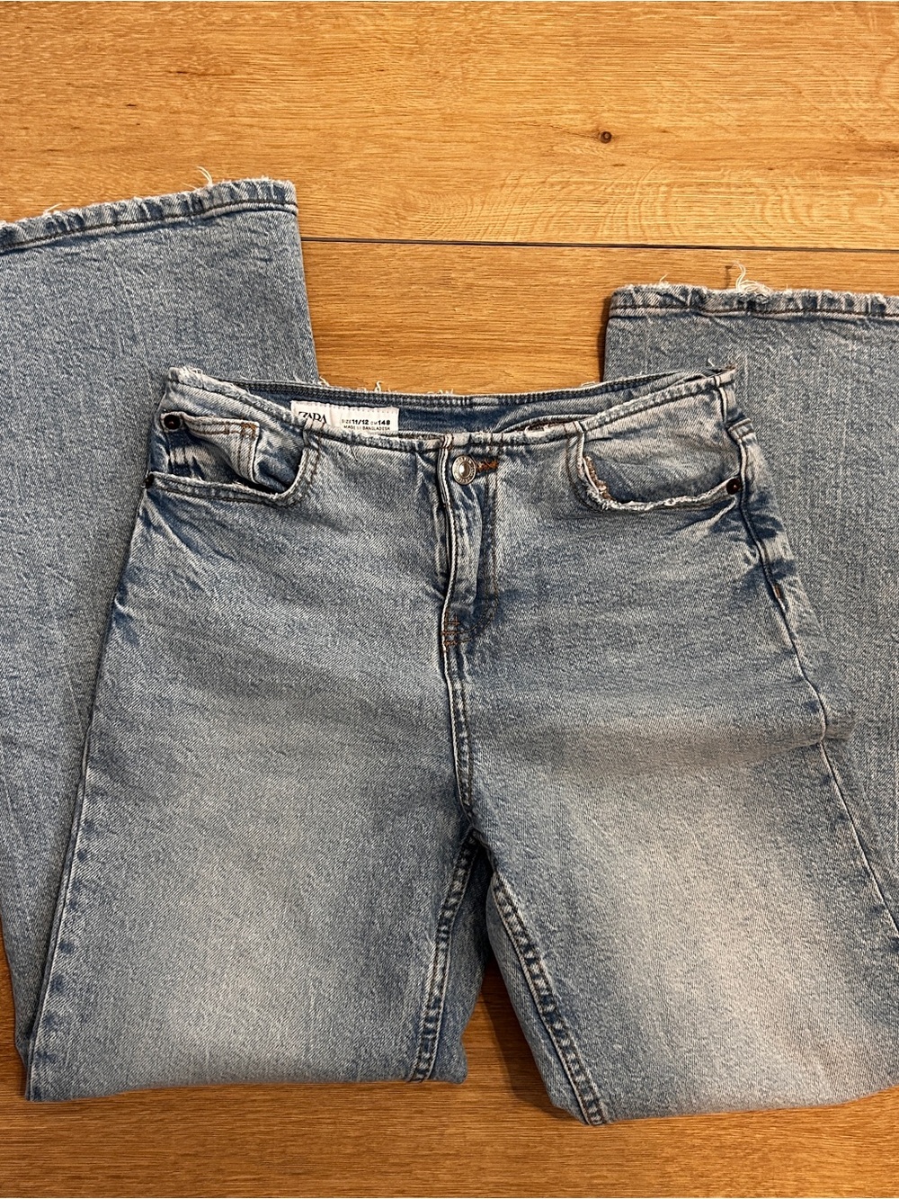 Zara Light Blue High-Rise Straight Jeans